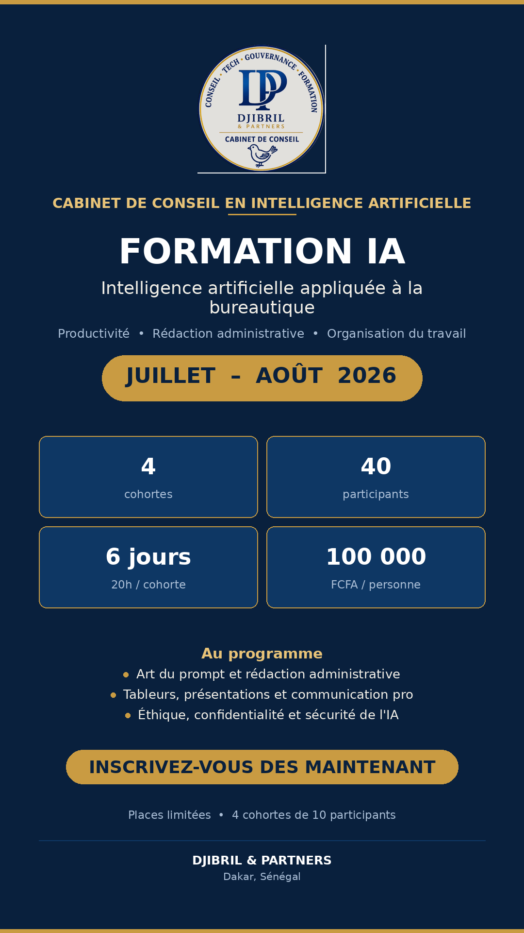 Visuel Formation IA appliquée à la bureautique