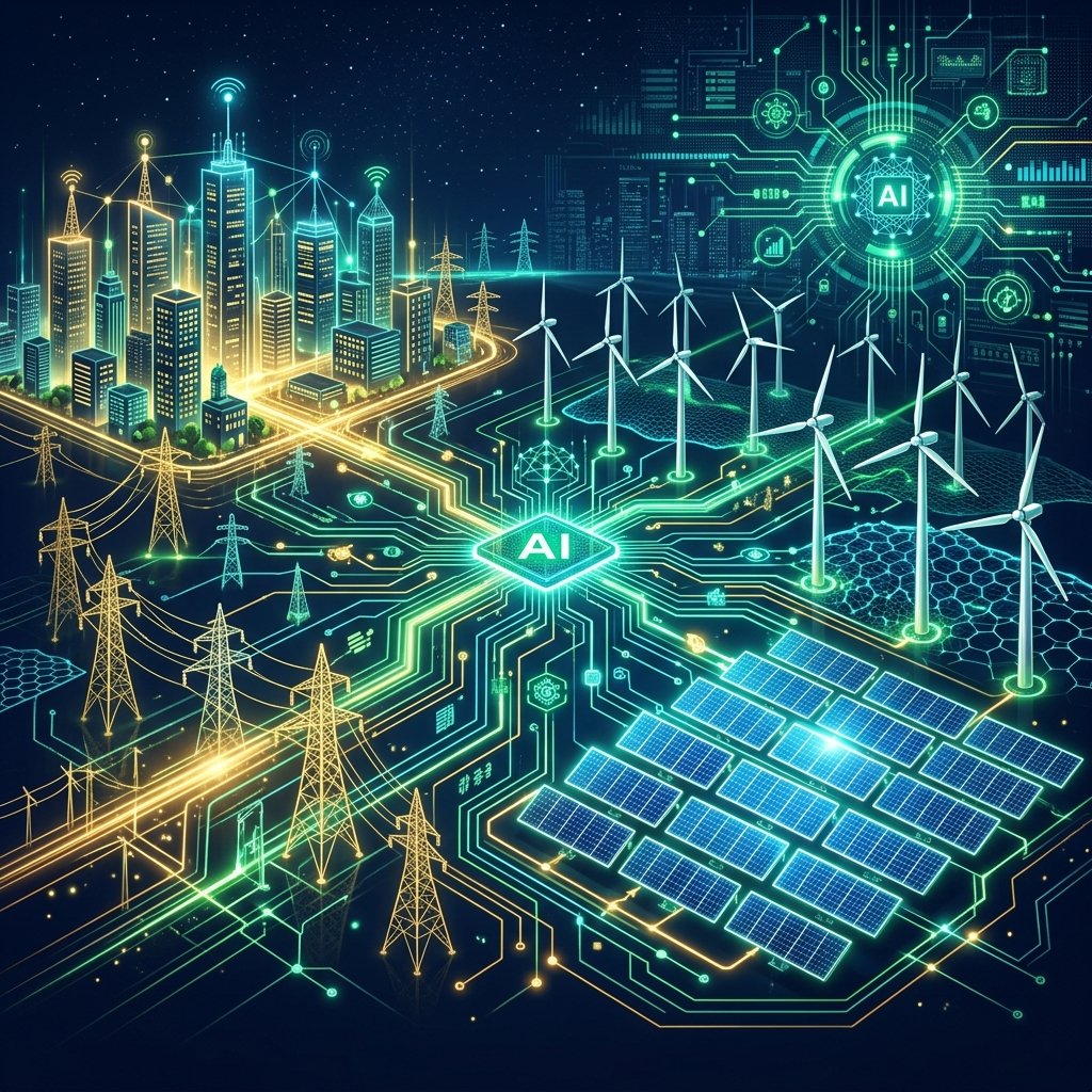 Illustration de l'Énergie augmentée par l'Intelligence Artificielle
